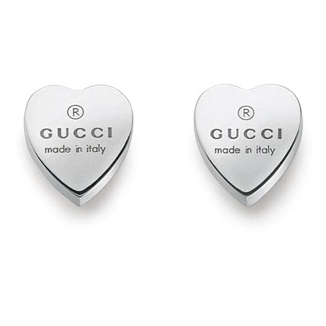 gucci trademark silver heart earrings|gucci sterling silver heart earrings.